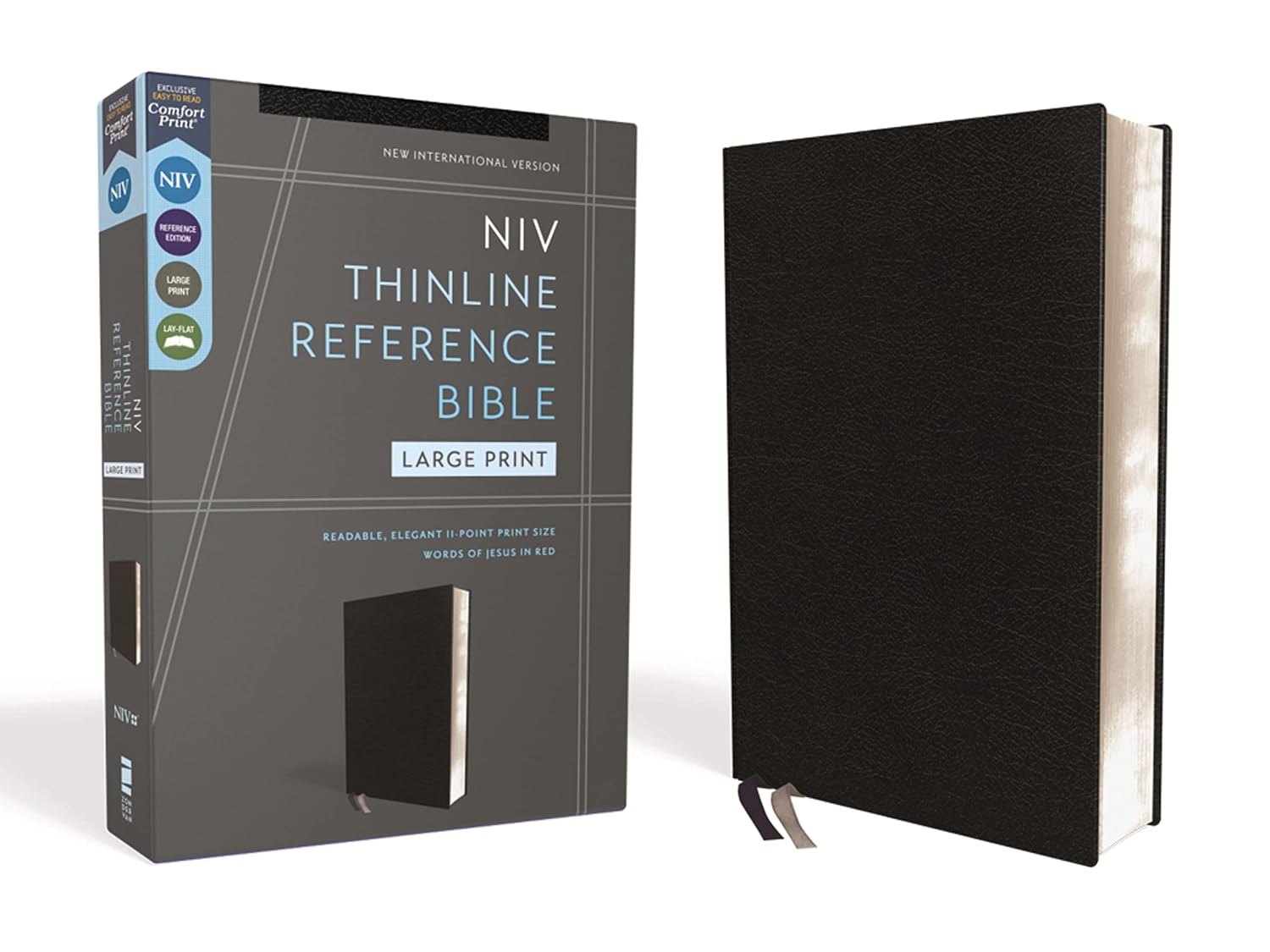 NIV Thinline Reference Bible L/P B/L Black - Zondervan